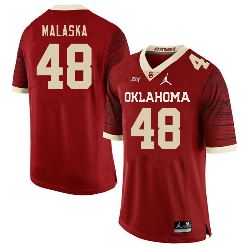 Men #48 Jocelyn Malaska Oklahoma Sooners College Football Jerseys Stitched-Retro